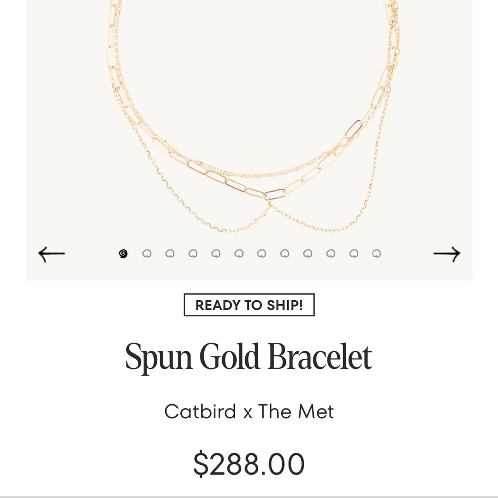 Catbird x The Met Spun Gold Bracelet